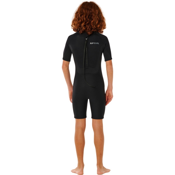 2026 Rip Curl Junior Trad 2/2mm Back Zip Shorty Neopreno 11KBSP - Black